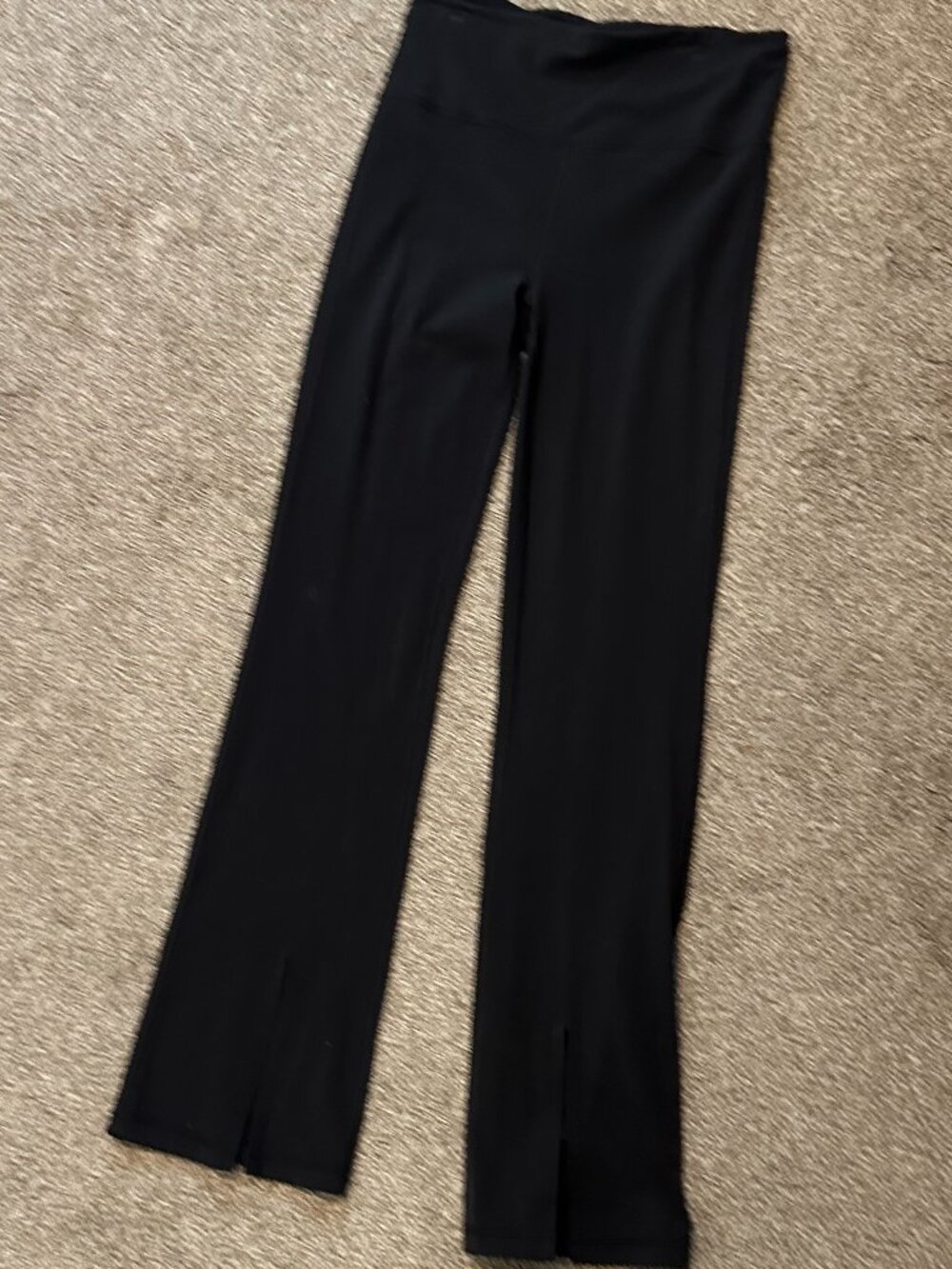 Athleta Elation Split Flare Pant Black Size M Front Slit Yoga Leggings